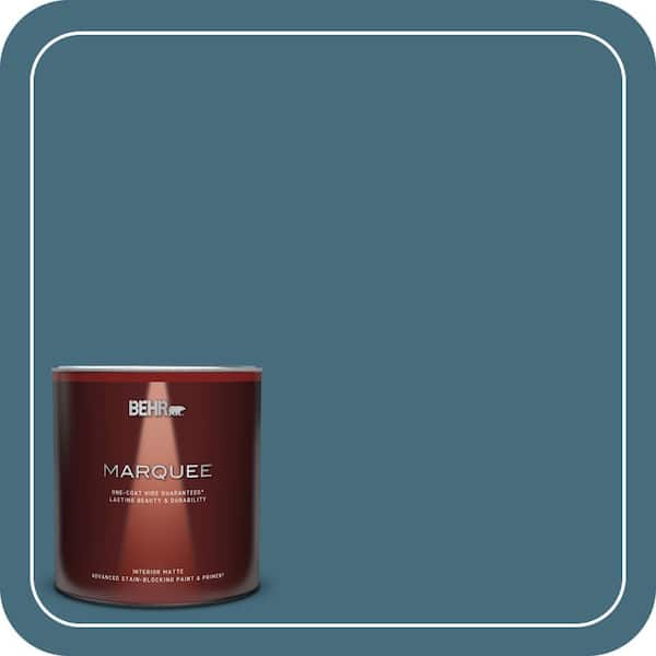 BEHR MARQUEE 1 Qt. #S480-6 Poseidon One-Coat Hide Matte Interior Paint & Primer