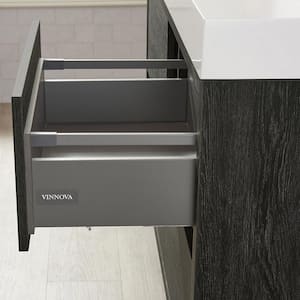Huesca 48 in. W x 19.7 in. D x 33.9 in. H Single Sink Bath Vanity in North Black Oak with White Composite Stone Top