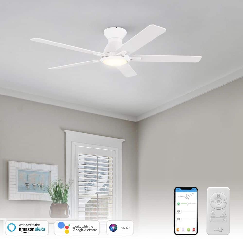 Essex 52 in. Dimmable LED Indoor/Outdoor White Smart Ceiling Fan with Light and Remote, Works with Alexa/Google Home price history on PriceWatchPro