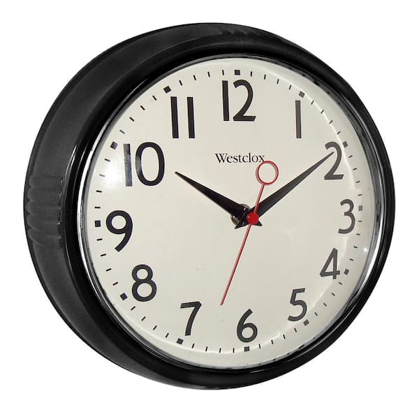 Westclox 9 5 In Black Retro Wall Clock 342bk The Home Depot