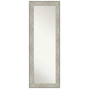 Large Rectangle Cracked Silver Champagne Hooks Casual Mirror (53 in. H x 19 in. W)