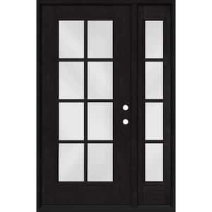 Regency 53 in. x 80 in. Full Lite 8 Lite Clear Glass LH Onyx Stain Mahogany Fiberglass Prehung Front Door w/14in.SL