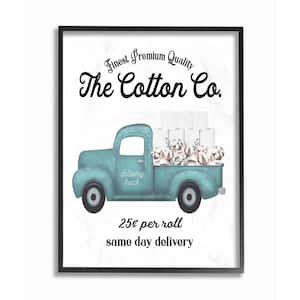 "Toilet Paper Cotton Co Delivery Truck Bathroom Word Design "Lettered and Lined Framed Abstract Wall Art 20 in. x 16 in.