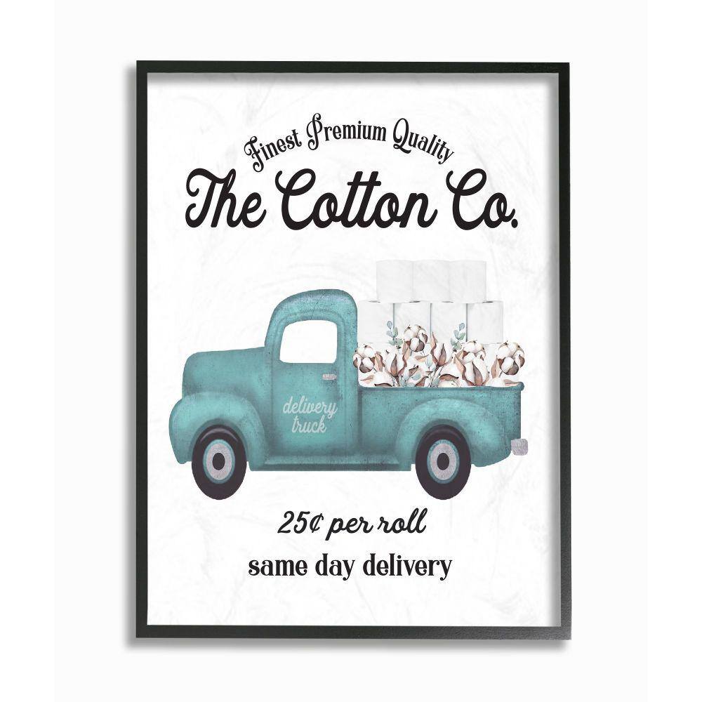 Toilet Paper Cotton Co Delivery Truck Bathroom Word Design Lettered and Lined Framed Abstract Wall Art 30 in. x 24 in. price history on PriceWatchPro
