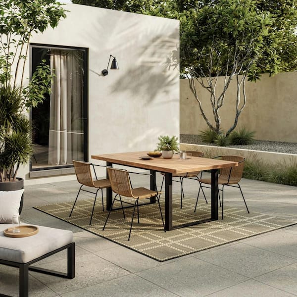 Horizon Indoor/Outdoor Charcoal 6 ft. x 9 ft. Geometric Contemporary Area Rug