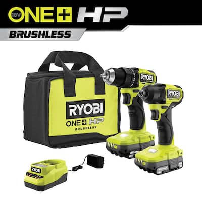 ONE+ HP 18V Brushless Cordless Compact 1/2 in. Drill and Impact Driver Kit with (2) 1.5 Ah Batteries, Charger and Bag