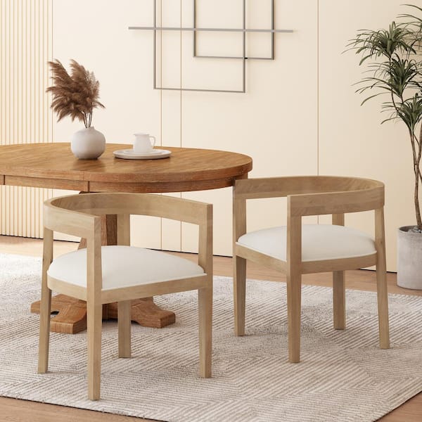 Cinnabar Light Ash and Beige Fabric Upholstered Dining Chair (Set of 2)