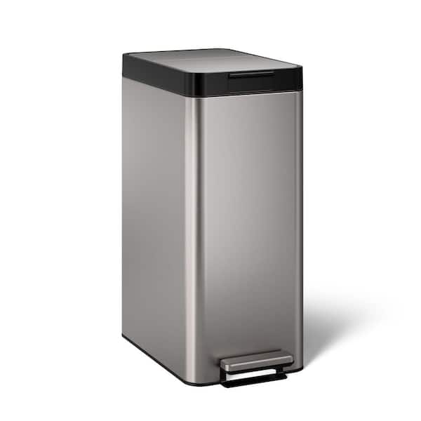 simplehuman 13 Gallon Slim Open Top Commercial Trash Can, Brushed