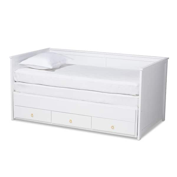 Baxton Studio Thomas White with Storage Twin to King Expandable Daybed