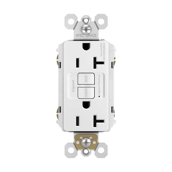 Legrand radiant 20 Amp 125-Volt Tamper Resistant Self-Test GFCI Duplex Outlet, White