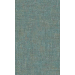 Blue Non-Pasted Metallic Painting Plain Textured Shelf Liner Non-Woven Wallpaper Double Roll (57 sq. ft.)