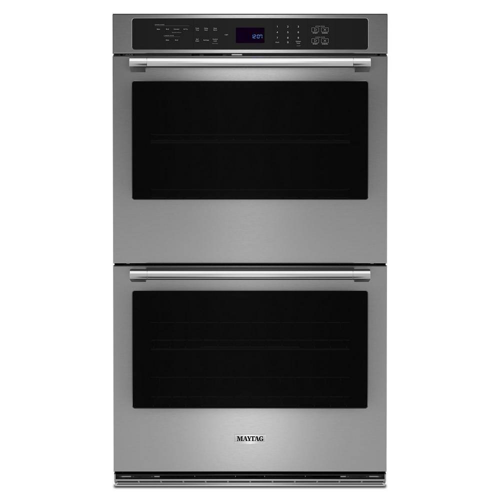 Maytag 30 in. Double Electric Wall Oven with Convection Self-Cleaning in Fingerprint Resistant Stainless Steel