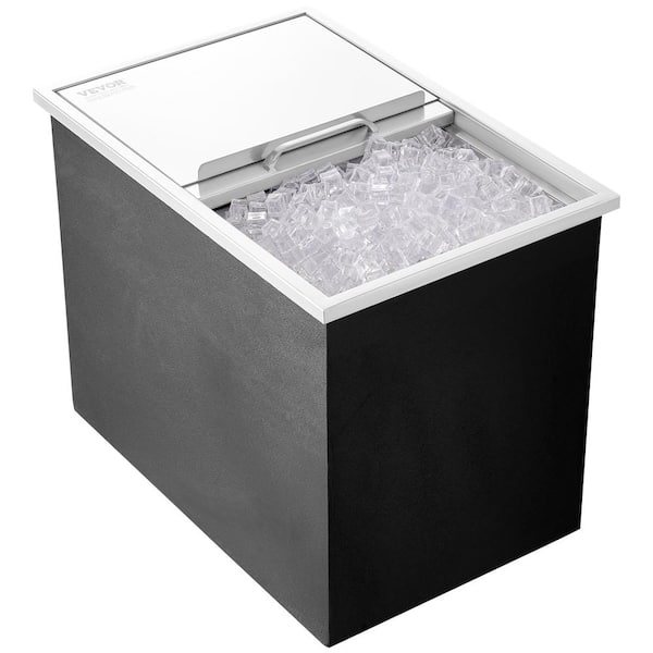 VEVOR Drop in Ice Chest 27 in. L x 18 in. W x 21 in. H Stainless Steel Ice Cooler Commercial Ice Bin with Cover 40.9 qt.
