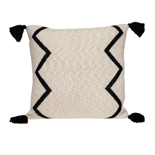 Zinga 20 X 20 Transitional Cream Throw Pillow