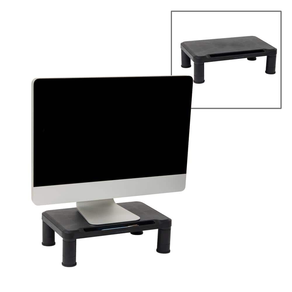 Large Dual Monitor Stand Riser, Adjustable Legs, 39 x 1-Pack- Black