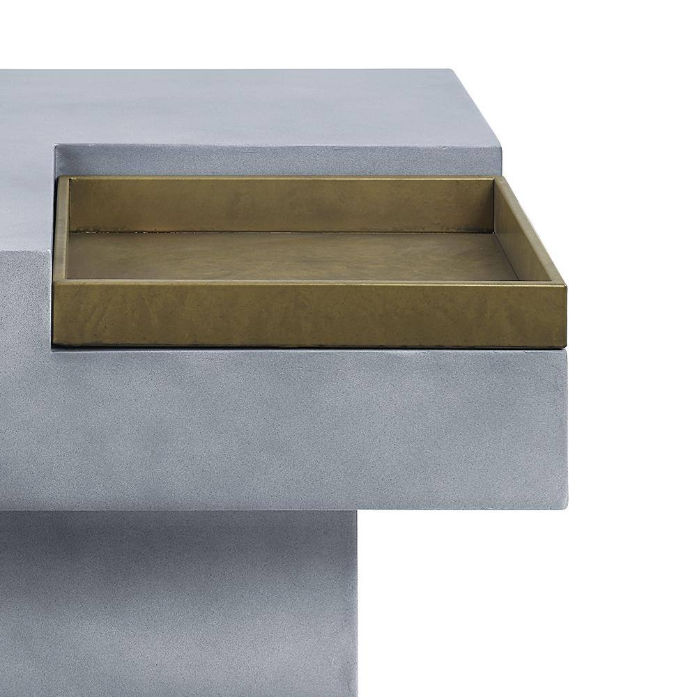 Kailano 32" Weathered Gray Fiber Cement Square Coffee Table