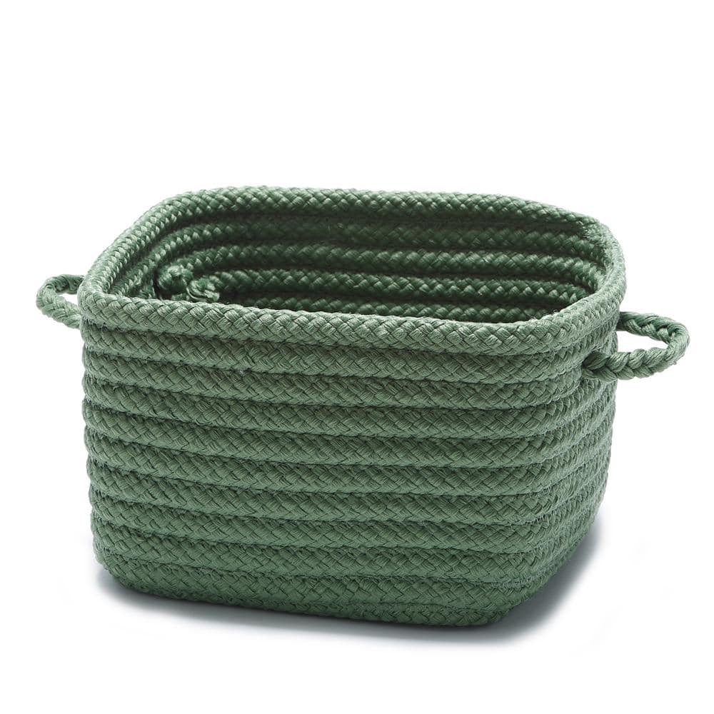 Green 10 in. x 10 in. x 7 in. Polypropylene Solid Shelf Storage Moss