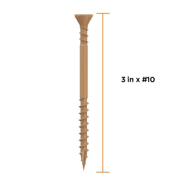 #10 x 3 in. Tan ACQ Rated Star Drive Flat Head Wood Deck Screw (350-Piece)