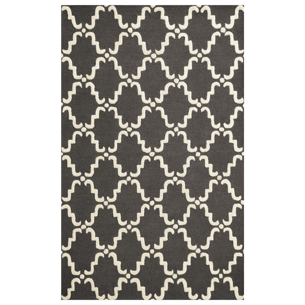 UPC 190052000100 product image for Moroccan Grey/White 5 ft. x 8 ft. Lattice Hand Woven Wool Indoor Area Rug | upcitemdb.com