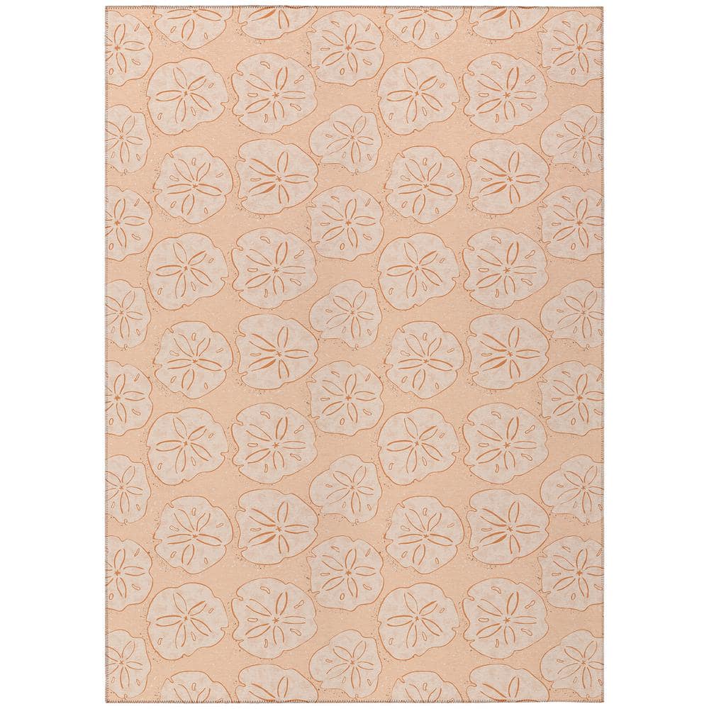 Surfside Orange 10 ft. x 14 ft. Geometric Indoor/Outdoor Area Rug