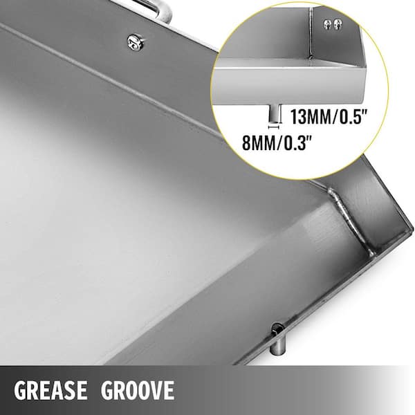 VEVOR 32 in. x 17 in. Stainless Steel Griddle Universal Flat Top  Rectangular Plate BBQ Charcoal/Gas Grill for Camping SKJGPDJG32X17YC01V0  The Home Depot