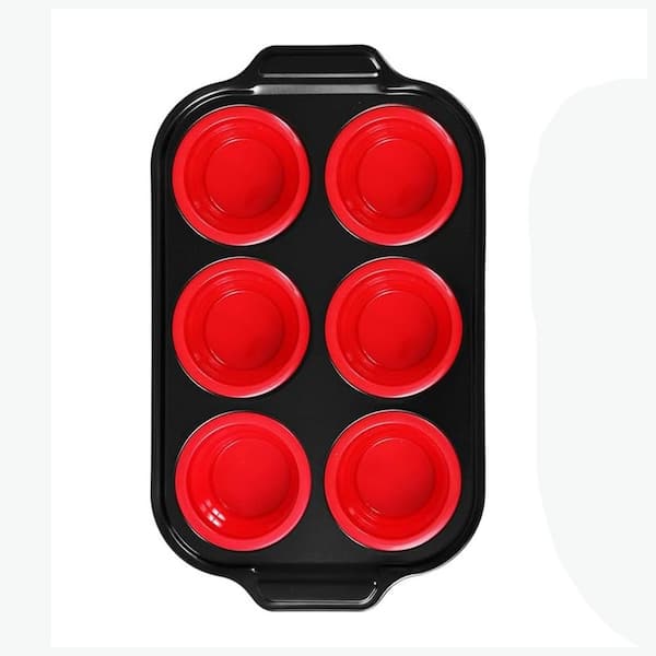 Silicone 12-Cup Muffin Pan Nonstick Reinforced Metal Frame BPA Free Dishwasher Safe Oven Safe Easy Release