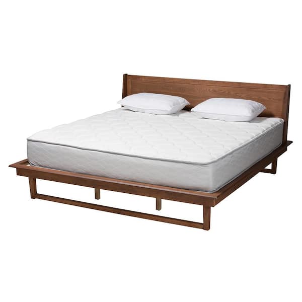 Baxton Studio Macayle Brown Wood Frame Queen Size Platform Bed 227