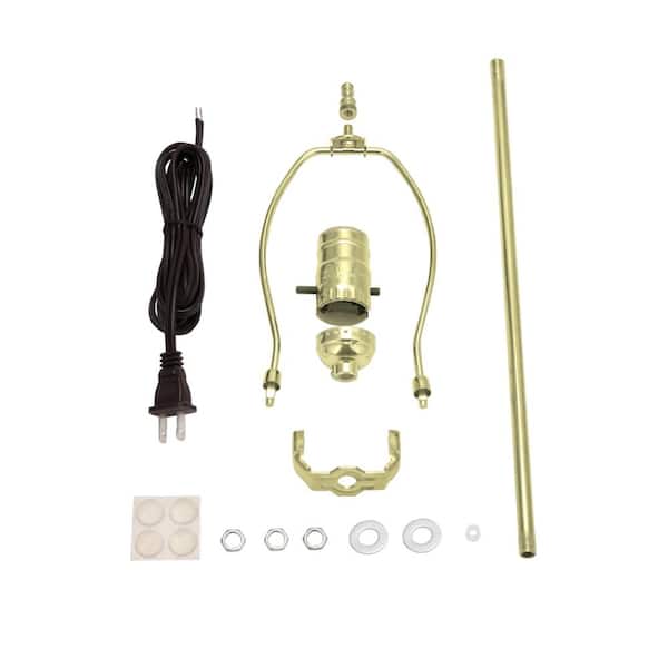 B&p Lamp Adapter Kit w/9 inch Harp & Brown Cord