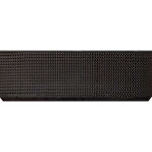 Black 9 in. x 24 in. Rubber Grid Stair Tread Cover