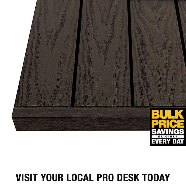 1/12 ft. x 1 ft. Quick Deck Composite Deck Tile Straight Trim in Spanish Walnut (4-Pieces/Box)