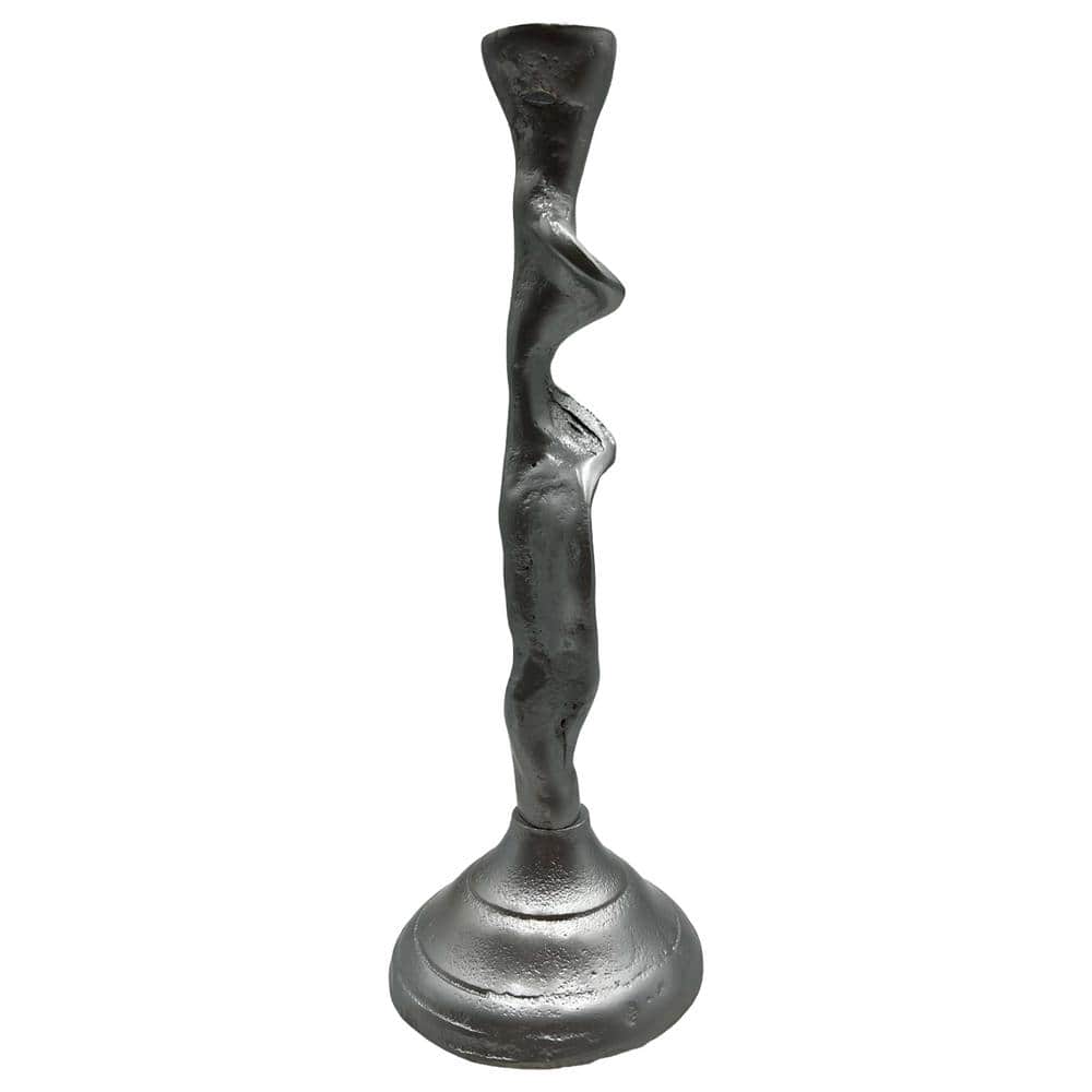 Silver 13.5 in. x 4 in. Decorative Modern Metal Candle Holder price history on PriceWatchPro
