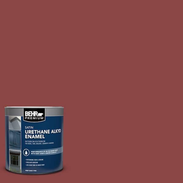 1 qt. #PPU1-10 Forbidden Red Satin Enamel Urethane Alkyd Interior/Exterior Paint