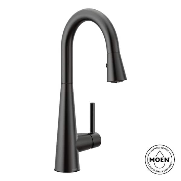 MOEN Sleek Single-Handle Pull-Down Sprayer Bar Faucet Featuring Reflex and Power Clean in Matte Black