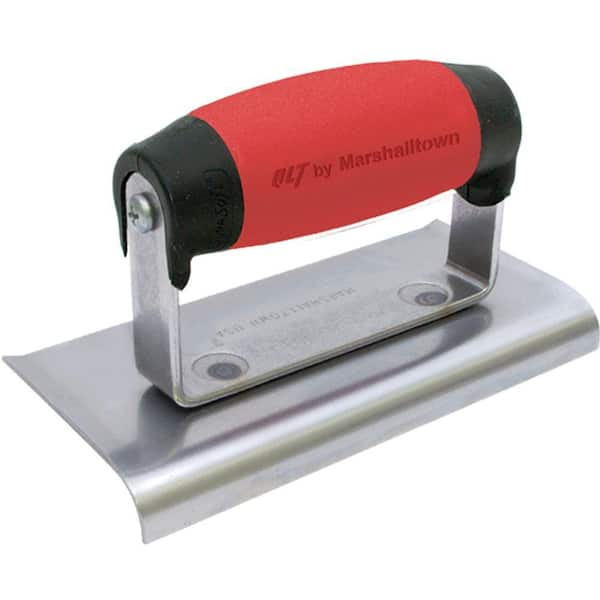 Marshalltown 6 in. x 3 in. Stainless Steel Curved End Hand Edger 3/8 in R - Durasoft Handle