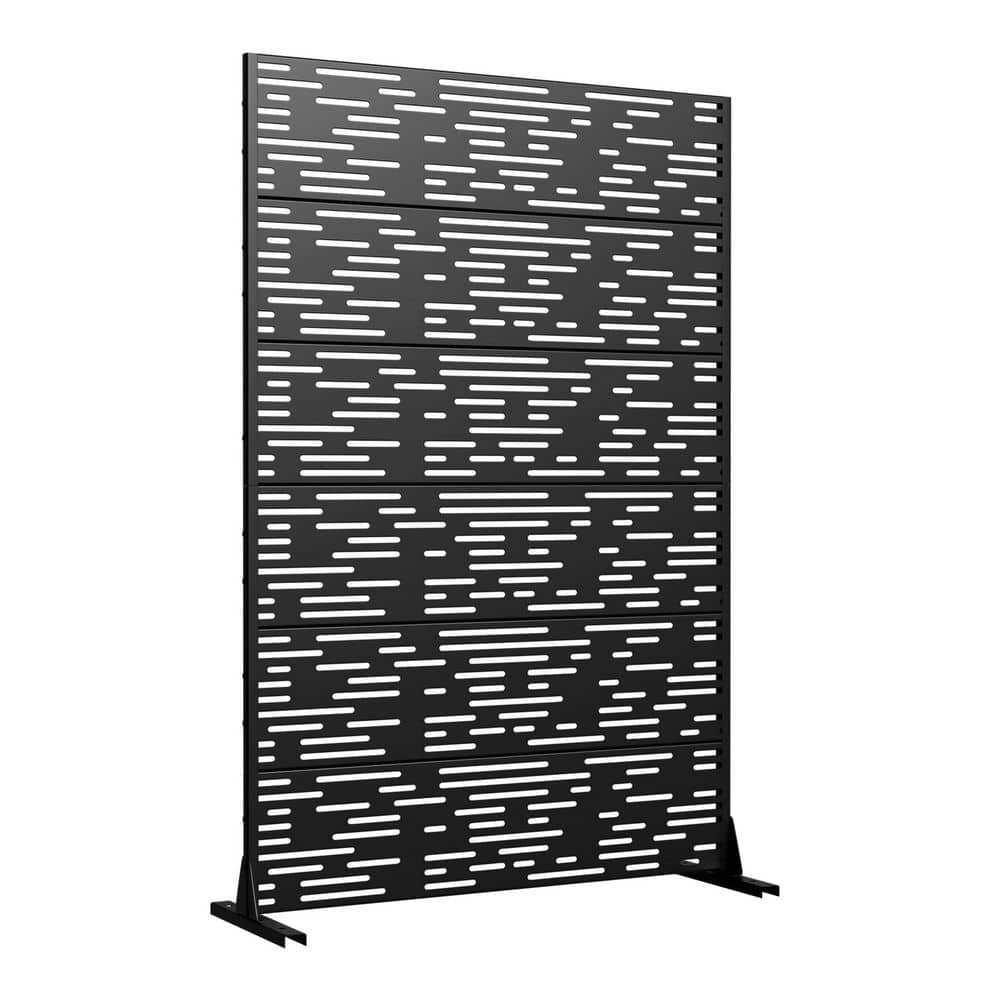 Outdoor Privacy Fence 47 in. L x 16 in. W x 72 in. H Black Galvanized Steel Garden Privacy Screen price history on PriceWatchPro
