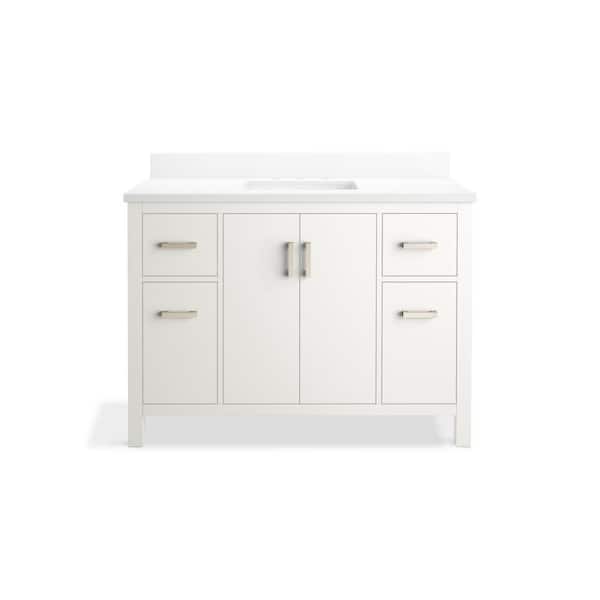 KOHLER Kresla 49.02in. Single Sink Freestanding White Bath Vanity with White Quartz Top Assembled