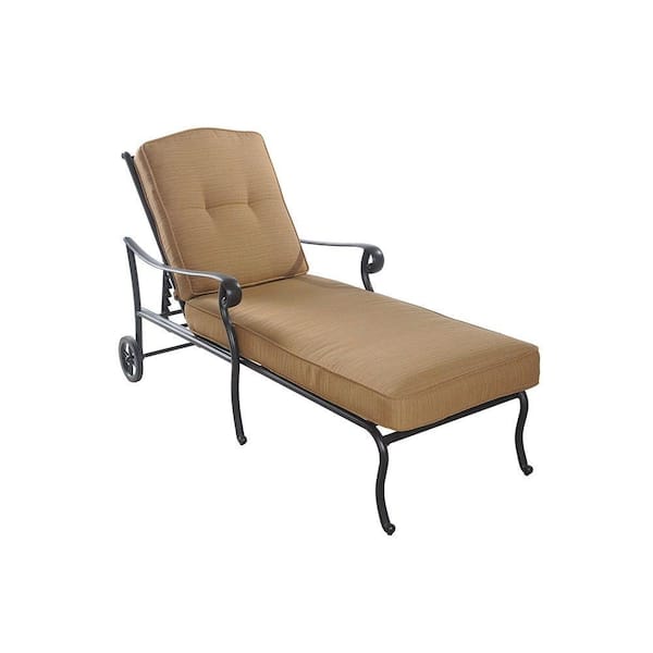 Sunjoy Largemont Dark Chocolate Patio Lounge Chair with Dupione Caramel Cushion