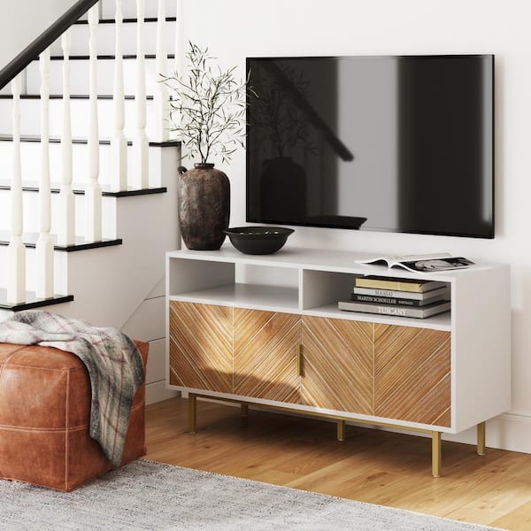 Wood Storage Stand Room, The Entryway for Room, Media White James 74701 Depot - TV Izsak Home Nathan Console, Dining with Living Cabinet