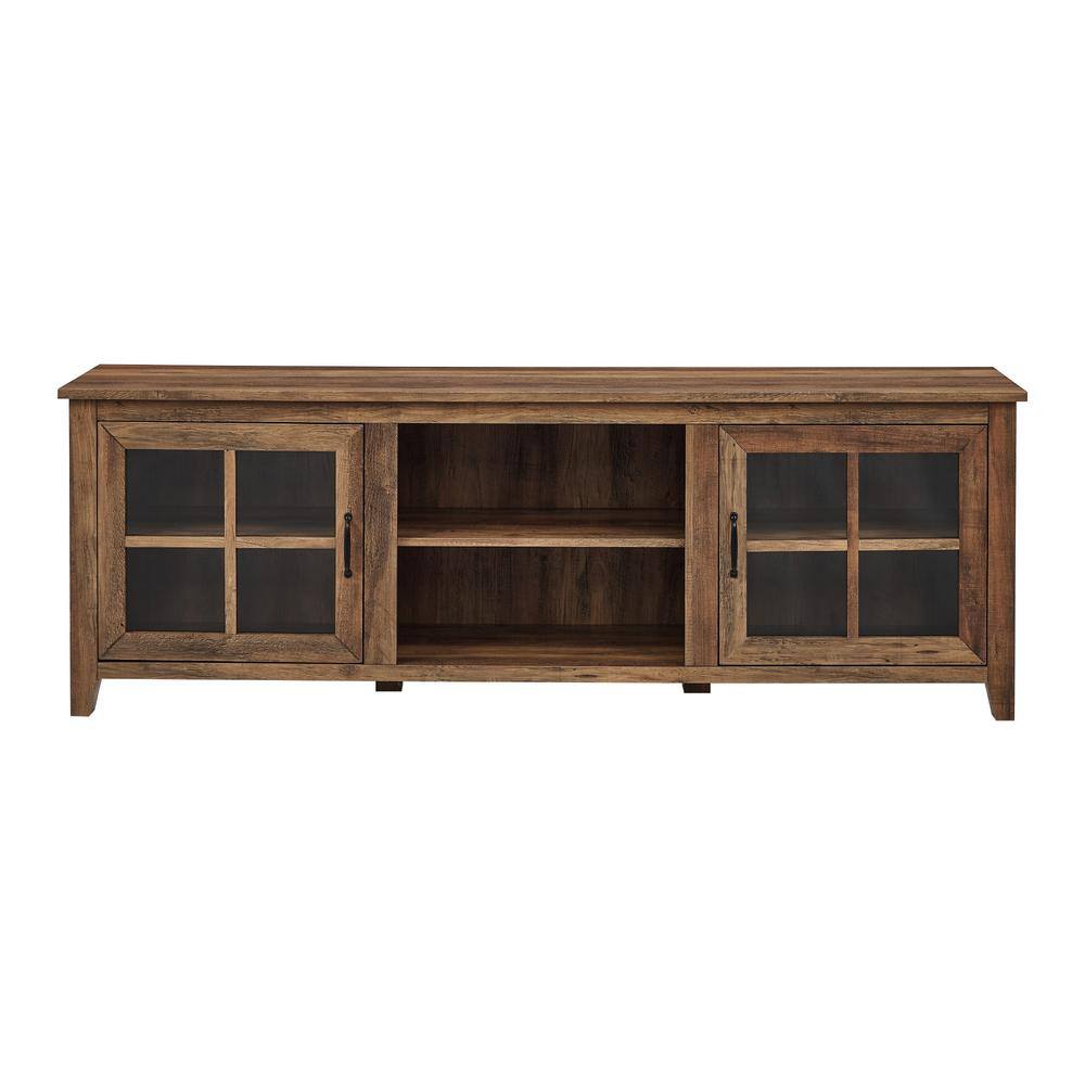 Rustic Oak 70" Farmhouse TV Stand with Cabinet