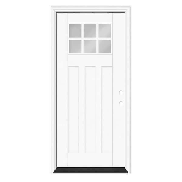 Regency 32 in. x 80 in. 6 Lite Toplite Clear Glass LHIS Unfinished Mahogany Fiberglass Prehung Front Door with 6 in.Jamb