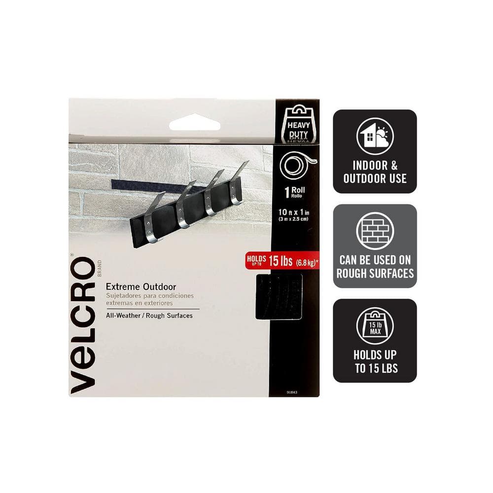vegetarisk klæde semafor VELCRO Brand 10 ft. x 1 in. Black Industrial Strength Extreme Tape 91843 -  The Home Depot