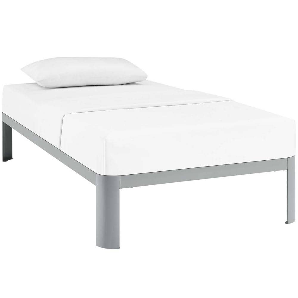 Corinne Twin-Size Sleek Metal Bed Frame with Slatted Support