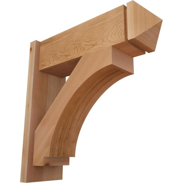 Ekena Millwork 8 in. x 24 in. x 24 in. Imperial Arts and Crafts Smooth Western Red Cedar Outlooker