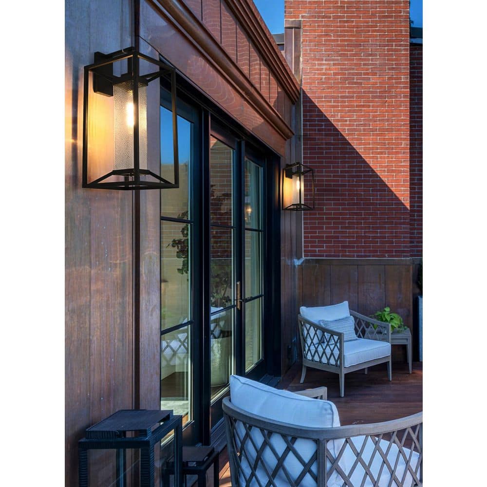 25.5 in. Black Outdoor Hardwired Wall Sconce with No Bulbs Included price history on PriceWatchPro