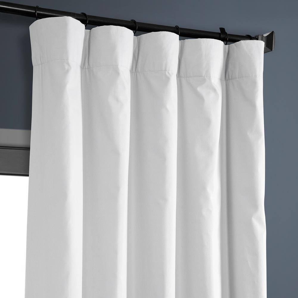 Whisper White Cotton Blackout Curtain Panel, 50W x 84L