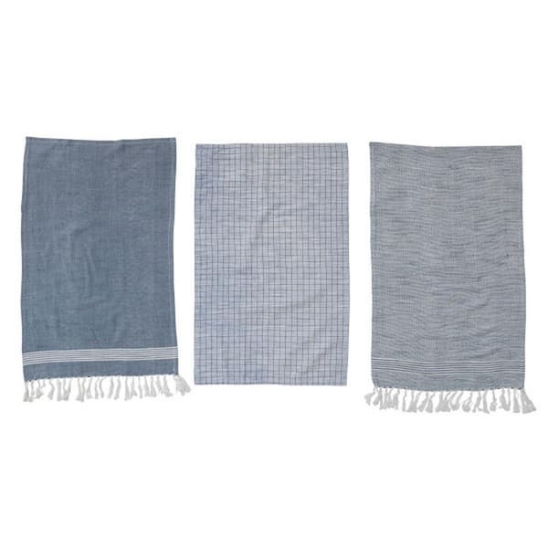 All Cotton and Linen Kitchen Towels, Dish Towels, Checkered Tea Towels Gray/White 18 inch x 28 inch Pack 6, Size: 18 x 28
