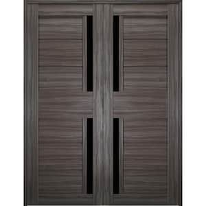 Belldinni Paola 36 In. X 80 In. Both Active 3-Lite Frosted Glass Gray ...