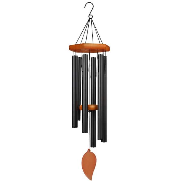 Phewnyzo 38 in. Memorial Wind Chime with 6 Thick Tubes Deep Tone Beech Wood and Aluminum