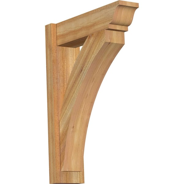Ekena Millwork 6 in. x 28 in. x 20 in. Western Red Cedar Thorton Traditional Rough Sawn Outlooker