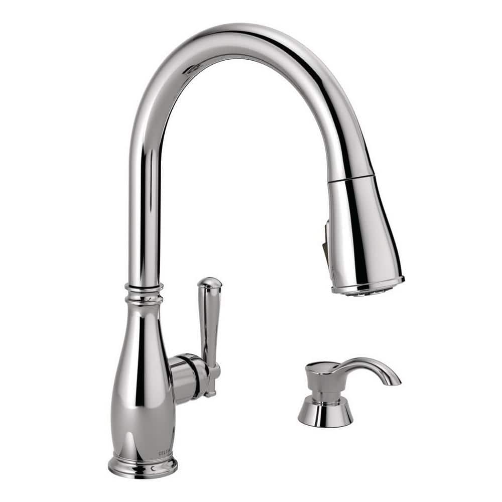 Chrome High-Arc Kitchen Faucet with Pull-Out Spray
